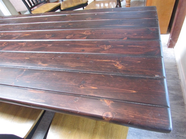 HAND CRAFTED KITCHEN TABLE AND 6 CHAIRS