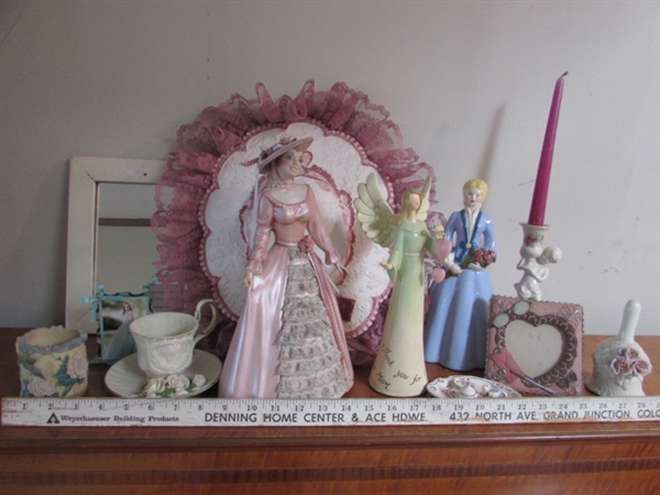 CERAMIC FIGURINES & DECOR INCLUDING SOME ORIGINAL HAND PAINTED ITEMS