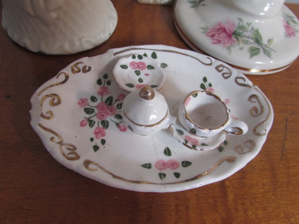 CERAMIC FIGURINES & DECOR INCLUDING SOME ORIGINAL HAND PAINTED ITEMS