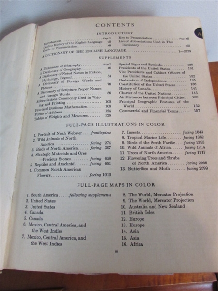 VINTAGE WEBSTER'S DICTIONARY 1966