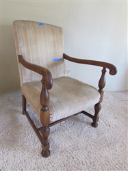 ANTIQUE STRIPED WOOD CHAIR