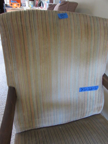 ANTIQUE STRIPED WOOD CHAIR