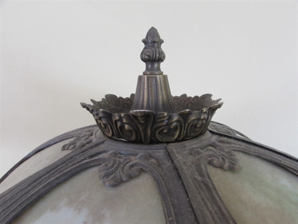 ANTIQUE SLAG GLASS LAMP