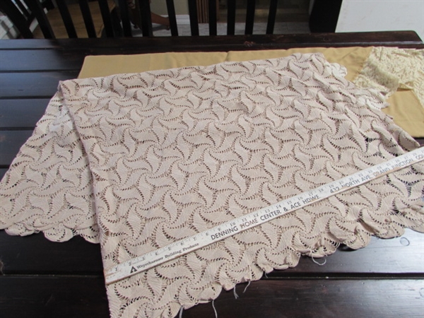 VINTAGE CROCHETED DOILIES AND TABLECLOTHS
