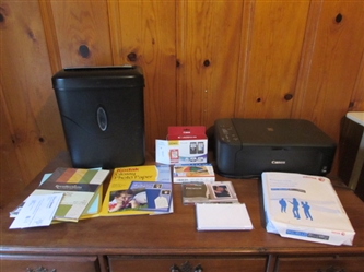 PAPER SHREDDER, CANON PRINTER AND SUPPLIES