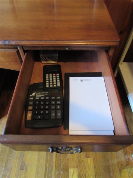 OFFICE DESK WITH SOME SUPPLIES