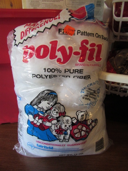 COLLECTION OF FABRIC, FOAM AND STUFFING