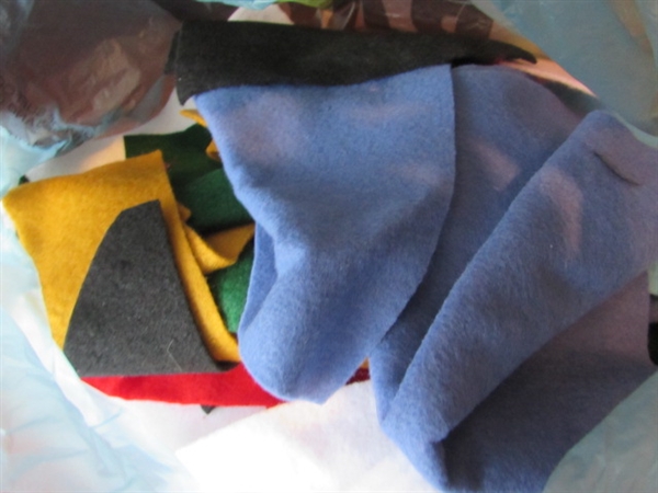 COLLECTION OF FABRIC, FOAM AND STUFFING