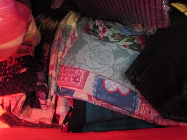 COLLECTION OF FABRIC, FOAM AND STUFFING