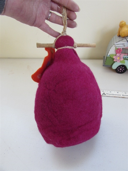 FELTED BIRDHOUSE & CAMPER, WOODEN BIRDS AND MORE