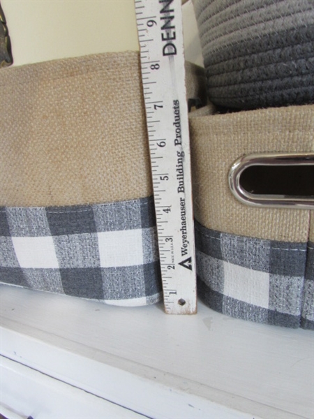 VARIETY OF GRAY & WHITE BASKETS