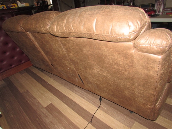 ELECTRIC MICROFIBER RECLINING SOFA
