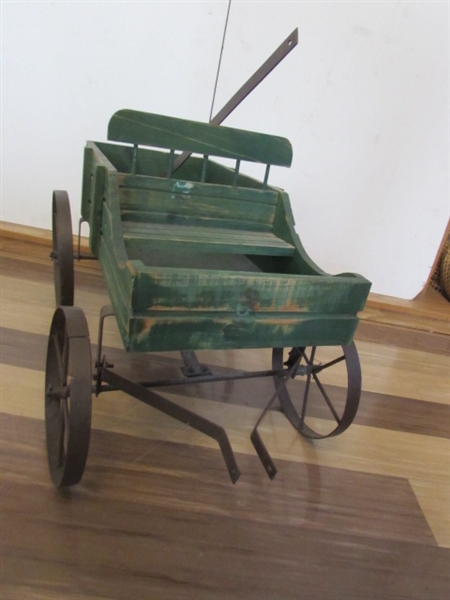 DECORATIVE WOOD & METAL WAGON
