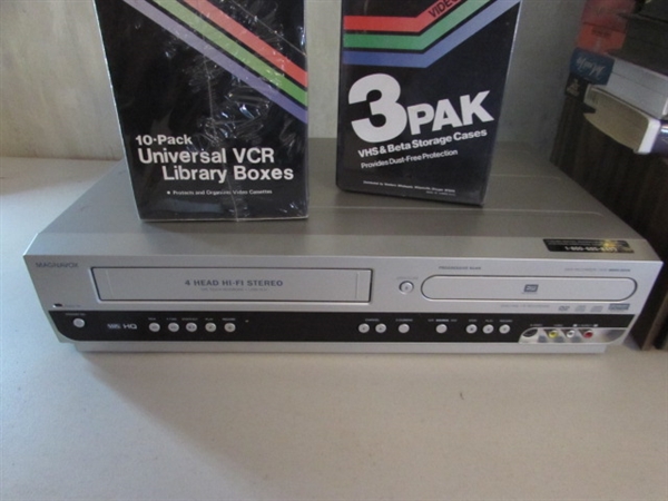 MAGNAVOX VHS/DVD PLAYER AND VHS COLLECTION