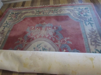 VICTORIAN PINK FLORAL AREA RUG