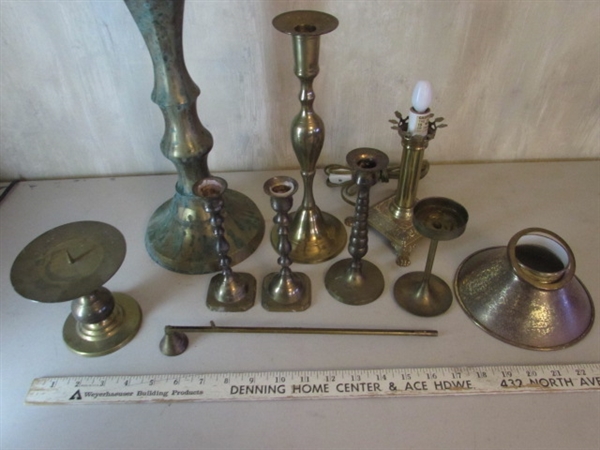BRASS LAMP & CANDLESTICK COLLECTION