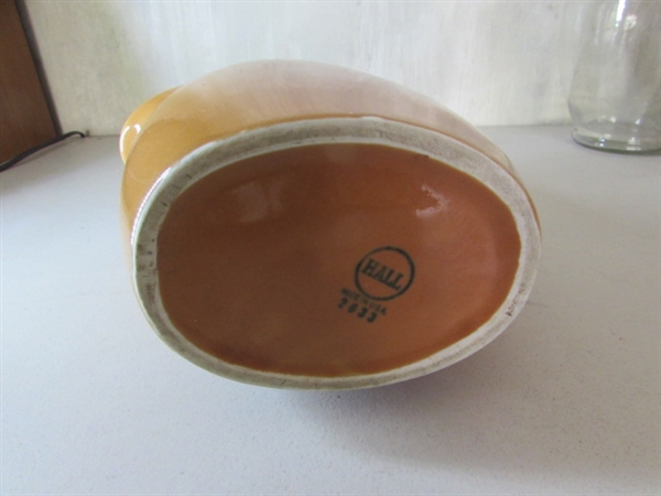 ANTIQUE HALL WATER PITCHER, TERRACOTTA WINE CROCK AND MORE