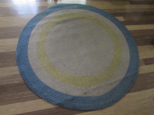 2 WOVEN OVAL RUGS