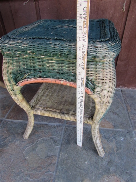 WICKER CHAIR & SIDE TABLE