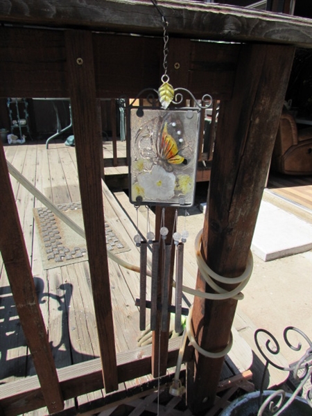 CAST IRON HANGER & ASSORTED POTS